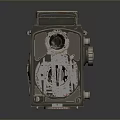 Vintage Twin Lens Camera Retro Design Classic Electronic Appliance With Metal Body And Dual Lenses
