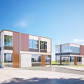 Modern Detached Villa Exterior Design With Large Glass Windows And Metal Panels