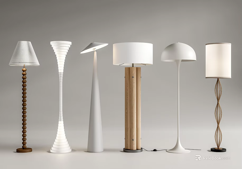 Modern Floor Lamps With Various Designs And Different Style Features 3d model