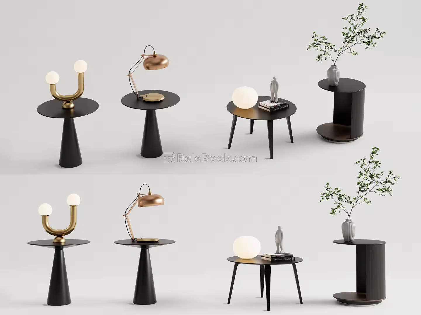 Modern round bedside table 3d model
