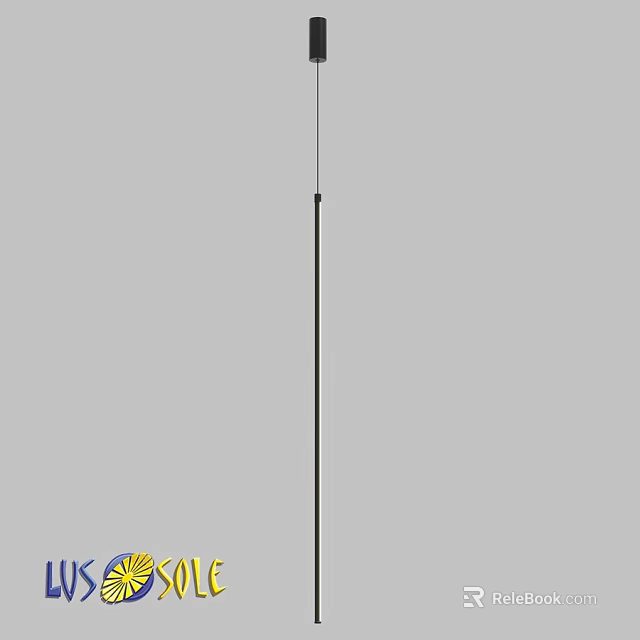 Minimalist Modern Chandelier With Sleek Metal Rod For Contemporary Interior Spaces 3d model 
