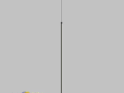 Minimalist Modern Chandelier With Sleek Metal Rod For Contemporary Interior Spaces 3d model