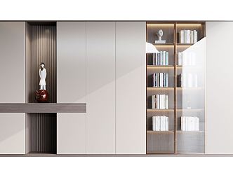 Light Luxury Bookcase Decorative Bookcase 3d model