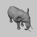 Realistic Gray Elephant with Large Tusks as Game Movie Character