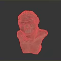 Realistic Prehistoric Ape Character Bust Sculpture For Game Movies