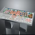 Fresh Meat Display Case With Fish Chicken And Assorted Seafood Selection 3d model