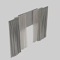 Elegant Modern Curtains In Gray And White Linen With Sheer Layers Design