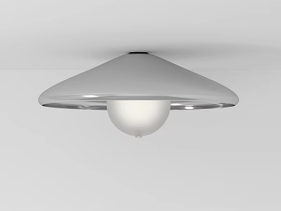 Modern Ceiling Light with Umbrella Shaped Shade and Spherical Bulb in Sleek Contemporary Design 3d model