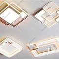 Modern LED Ceiling Lights Featuring Stylish Geometric Square And Diamond Shapes 3d model