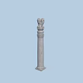 Gray Stone Pillar With Eagle Sculpture Top And Light Blue Backdrop 3d model