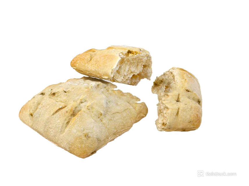 Freshly Baked Olive Herb Bread Loaf With Crusty Exterior And Soft Interior 3d model 