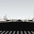 Urban Road Infrastructure With Street Lamps Traffic Lights And Lane Markings