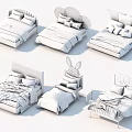 Cute Colorful Children's Beds With Various Cartoon Shaped Headboards And Cozy Bedding