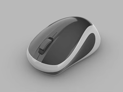 Wireless Computer Mouse With Black And White Sleek Modern Design For Office Use 3d model