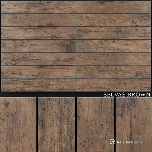 Natural Brown Wooden Panel Components With Wood Grain Texture For Interior Design 3d model 