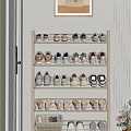 Multilayer Light Colored Shoe Rack Organizing Sneakers and Casual Shoes at Home Entrance