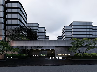 modern commercial real estate 3d model