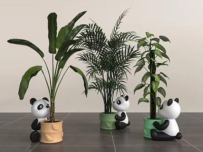 Modern Potted Panda 3d model Modern Potted Panda 3d model