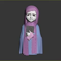Ariyala Character In Pink Headscarf Blue Robe Holding Gray Book With Sad Expression
