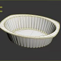 Aluminum Foil Tableware Set With Rippled Edge Oval Bowl For Baking And Serving 3d model