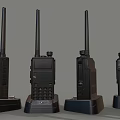 Four Black Wireless Doorbell Units With Antenna And Base Stand Design