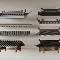 Traditional Chinese Architectural Roof Components With Different Eaves And Tile Styles