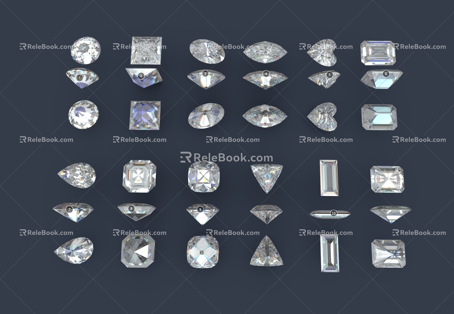 Jewelry Diamond Shine Diamond Jewelry Ornaments 3d model