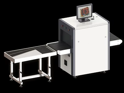 Commercial Security Scanner With Conveyor Belt And Monitor Screen For Business Use 3d model