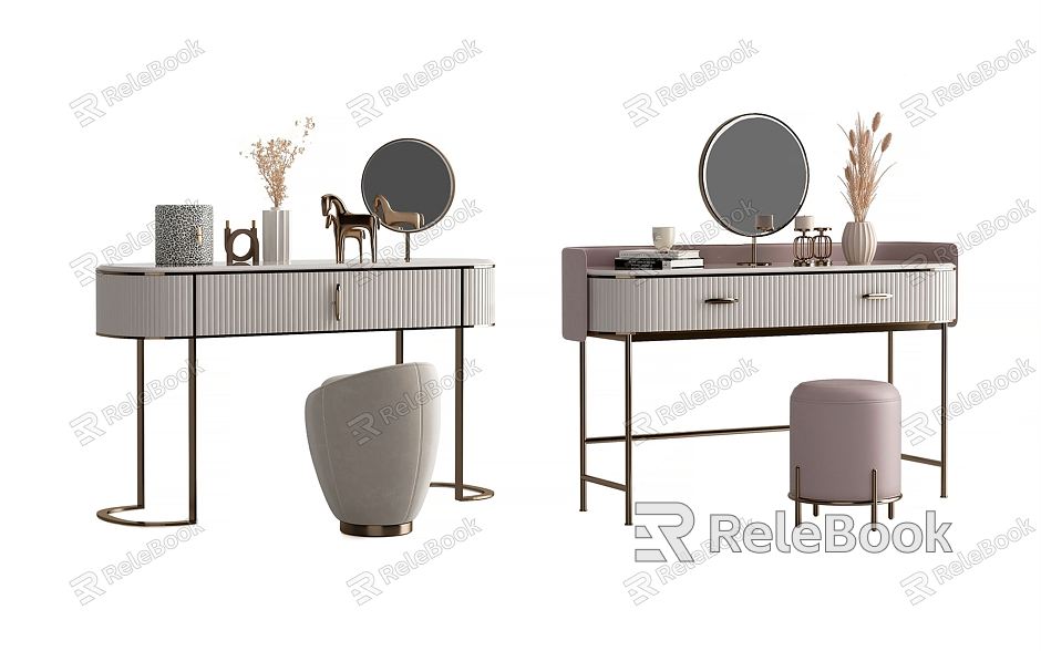 Modern Dressing Table Makeup Stool Combination model