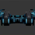 Futuristic Blue Mechanical Vehicle Design With Armored Modules And Sci Fi Elements 3d model
