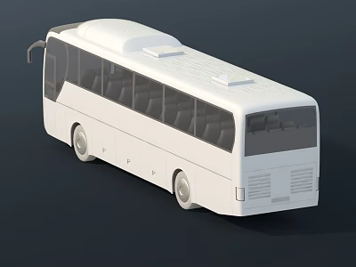 White Modern Bus Exterior With Large Windows Sleek Roof And Stylish Design 3d model
