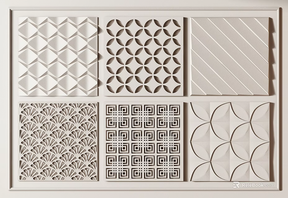Decorative Wall Panels With Various Intricate Geometric Patterns And Designs For Home 3d model