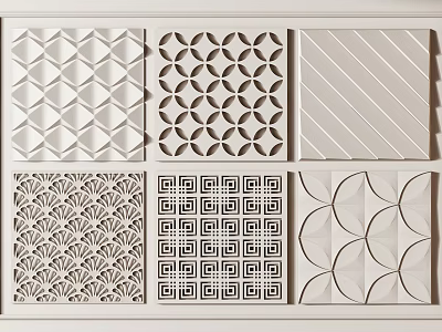 Decorative Wall Panels With Various Intricate Geometric Patterns And Designs For Home 3d model