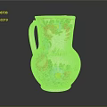 Decorative White Ceramic Vase With Red Blue Floral Pattern And Gold Rim