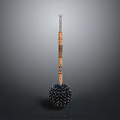 Traditional Weapon With Wooden Handle And Metal Spiked Ball Structure Design