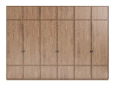 Natural Wooden Decorative Cabinet With Multiple Doors And Simple Design 3d model