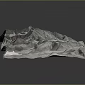 Detailed Natural Landscape Terrain Model With Rolling Mountains And Textured Surface