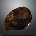 Natural Wooden Stone Material with Red Brown Surface Black Spots and Glossy Rounded Shape
