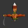 Cartoon Fox In Pirate Costume Green Bandana Eye Patch Orange Jacket Blue Pants Holding Dagger