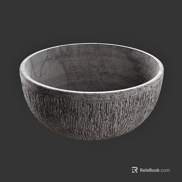 Stone Textured Bowl As Tableware Piece 3d model 