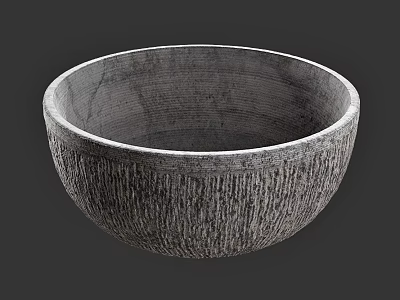 Stone Textured Bowl As Tableware Piece 3d model