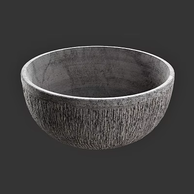 Stone Textured Bowl As Tableware Piece 3d model Stone Textured Bowl As Tableware Piece 3d model
