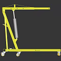 Yellow Industrial Mechanical Mobile Stand Structure With Wheels And Metal Frame