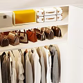 Cream Style Bedroom Wardrobe Scene Warm Light and Shadow Clothes Decoration Clothes Combination Flowers Simple and Fresh 3d model