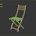 Wooden Folding Leisure Chair With Slatted Backrest Seat And Simple Design