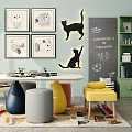Nordic Children's Tables and Chairs 3d model