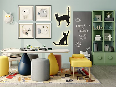 Nordic Children's Tables and Chairs 3d model