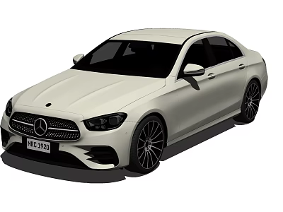 Sleek White Mercedes Sedan Featuring Modern Design And Black Alloy Wheels 3d model