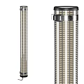 Modern Floor Lamp With Striped Metal Cylindrical Design For Interior Decor
