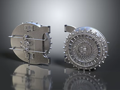 Shiny Metal Mechanical Components With Gear Structures And Bolts For Industrial Use 3d model